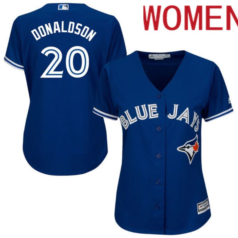 Women Toronto Blue Jays 20 Donaldson Blue Nike Game 2024 MLB Jersey style 1